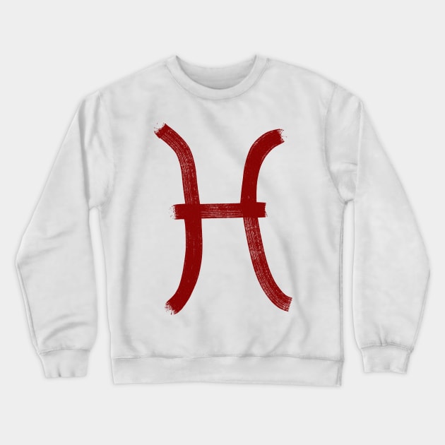 Red Pisces Crewneck Sweatshirt by JJLosh